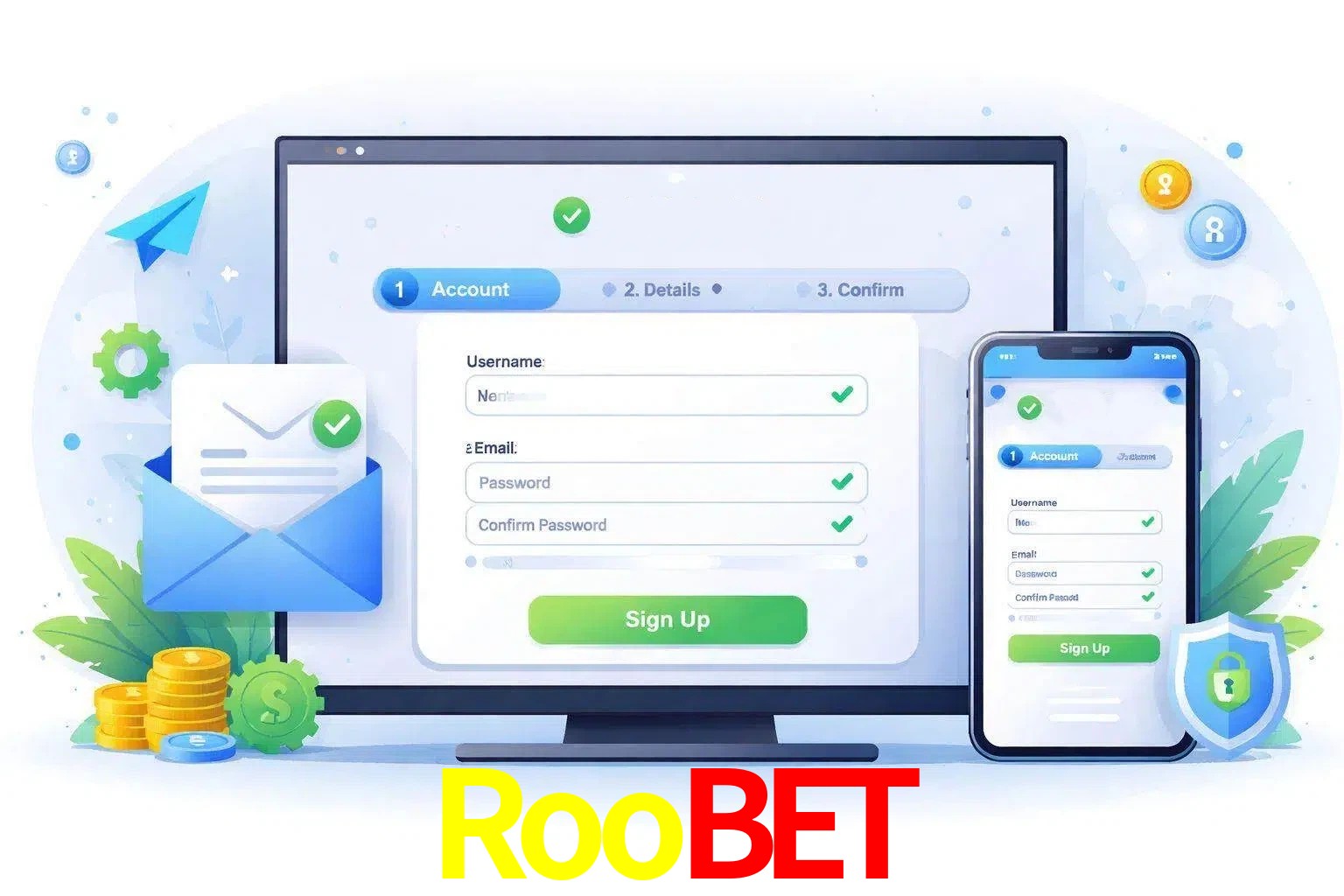 Registro de nuevo usuario y configuración de cuenta Roobet